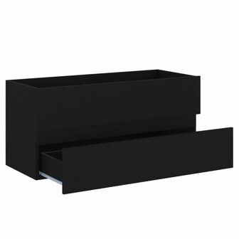 Wastafelkast 100x38,5x45 cm bewerkt hout zwart 4