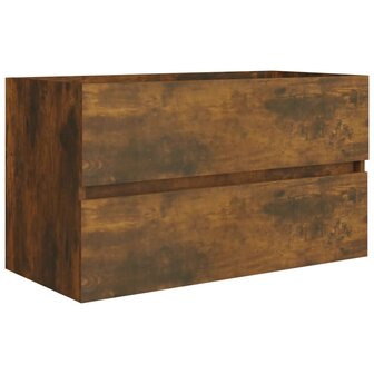 Wastafelkast 80x38,5x45 cm bewerkt hout gerookt eikenkleurig 2