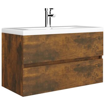 Wastafelkast 80x38,5x45 cm bewerkt hout gerookt eikenkleurig 4