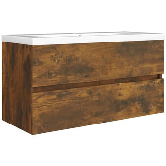Wastafelkast 90x38,5x45 cm bewerkt hout gerookt eikenkleurig 5