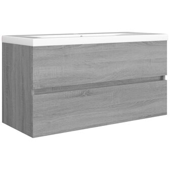 Wastafelkast 90x38,5x45 cm bewerkt hout grijs sonoma eikenkleur 5