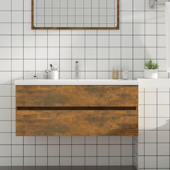 Wastafelkast 100x38,5x45 cm bewerkt hout gerookt eikenkleurig 1