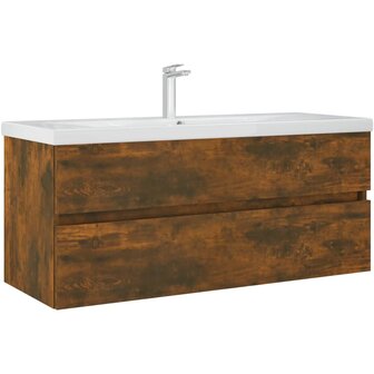 Wastafelkast 100x38,5x45 cm bewerkt hout gerookt eikenkleurig 7