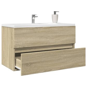 Wastafelkast 80x38,5x45 cm spaanplaat sonoma eikenkleurig 3