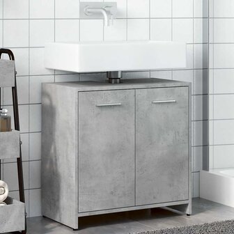 Wastafelkast 60x33x60 cm bewerkt hout betongrijs 4