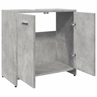 Wastafelkast 60x33x60 cm bewerkt hout betongrijs 6