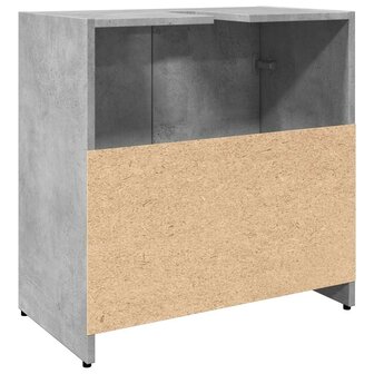 Wastafelkast 60x33x60 cm bewerkt hout betongrijs 8