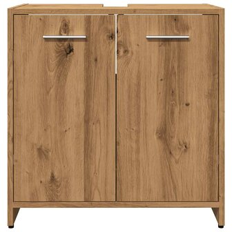 Wastafelkast 60x33x60 cm bewerkt hout artisanaal eikenkleurig 5