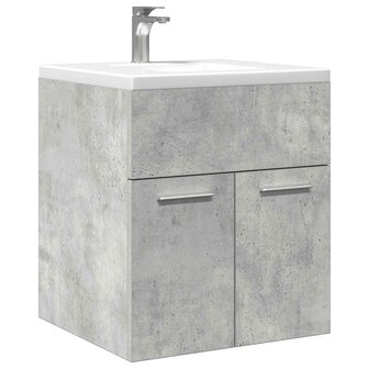 Wastafelkast 41x38,5x46 cm bewerkt hout betongrijs 1