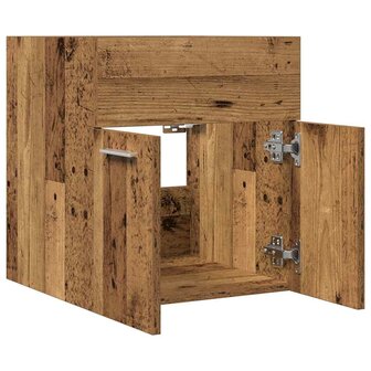 Wastafelkast 41x38,5x46 cm bewerkt hout oud houtkleurig 7