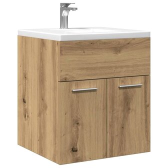 Wastafelkast 41x38,5x46 cm bewerkt hout artisanaal eikenkleur 1