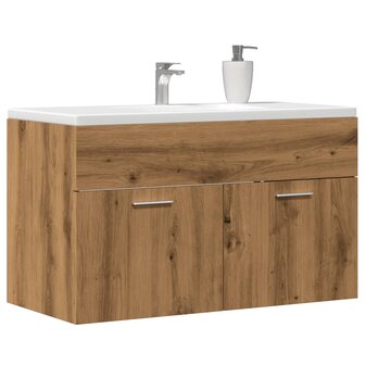 Wastafelkast 80x38,5x46 cm bewerkt hout artisanaal eikenkleur 1