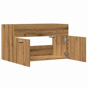 Wastafelkast 80x38,5x46 cm bewerkt hout artisanaal eikenkleur 7