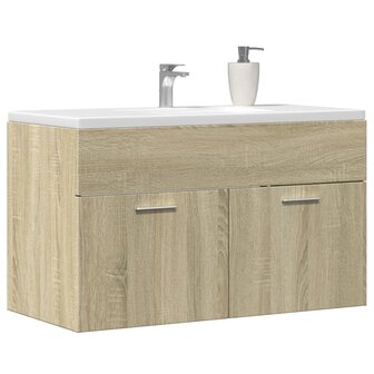 Wastafelkast 90x38,5x46 cm bewerkt hout sonoma eikenkleurig 1