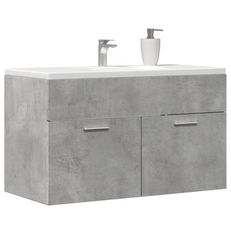 Wastafelkast 90x38,5x46 cm bewerkt hout betongrijs 1