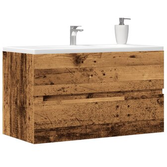 Wastafelkast 90x38,5x45 cm bewerkt hout oud houtkleurig 1