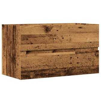 Wastafelkast 90x38,5x45 cm bewerkt hout oud houtkleurig 2