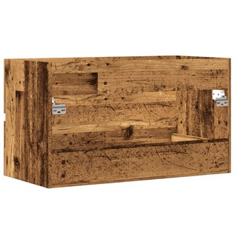 Wastafelkast 90x38,5x45 cm bewerkt hout oud houtkleurig 6