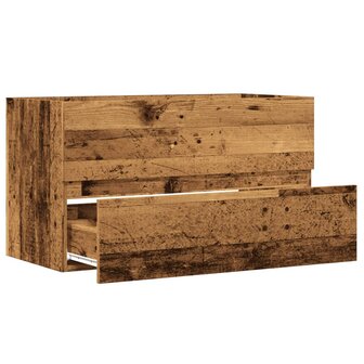 Wastafelkast 90x38,5x45 cm bewerkt hout oud houtkleurig 7