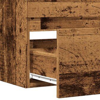 Wastafelkast 90x38,5x45 cm bewerkt hout oud houtkleurig 8