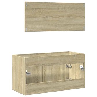 2-delige Badkamermeubelset bewerkt hout sonoma eikenkleurig 6