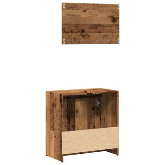 2-delige Badkamermeubelset bewerkt hout oud houtkleurig 6