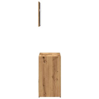 2-delige Badkamermeubelset bewerkt hout artisanaal eikenkleur 5