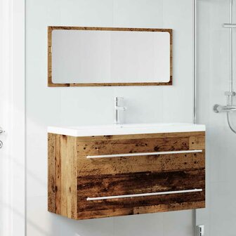 2-delige Badkamermeubelset bewerkt hout oud houtkleurig 3