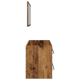 2-delige Badkamermeubelset bewerkt hout oud houtkleurig 6