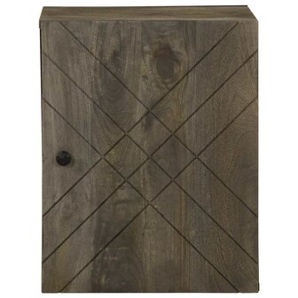 Badkamerkast wandgemonteerd 38x33x48 cm massief mangohout zwart 3
