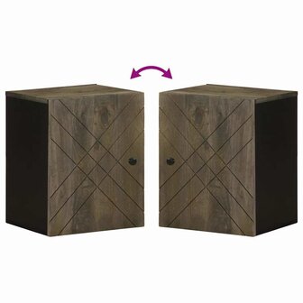 Badkamerkast wandgemonteerd 38x33x48 cm massief mangohout zwart 6