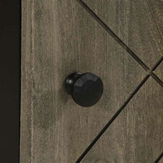 Badkamerkast wandgemonteerd 38x33x48 cm massief mangohout zwart 8