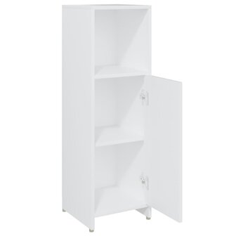 Badkamerkast 30x30x95 cm bewerkt hout wit 5