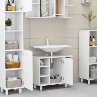 Badkamerkast 60x32x53,5 cm bewerkt hout wit 3