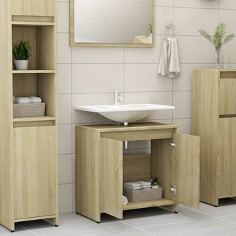 Badkamerkast 60x33x61 cm bewerkt hout sonoma eikenkleurig 3