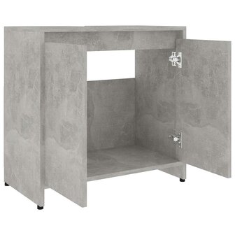 Badkamerkast 60x33x61 cm bewerkt hout betongrijs 5