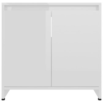Badkamerkast 60x33x61 cm bewerkt hout hoogglans wit 6