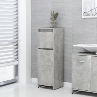 Badkamerkast 30x30x95 cm bewerkt hout betongrijs 1