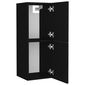 Badkamerkast 30x30x80 cm bewerkt hout zwart 4