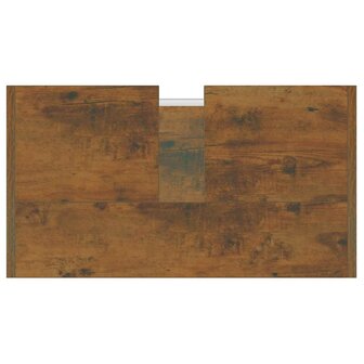 Badkamerkast 60x33x60 cm bewerkt hout gerookt eikenkleurig 8