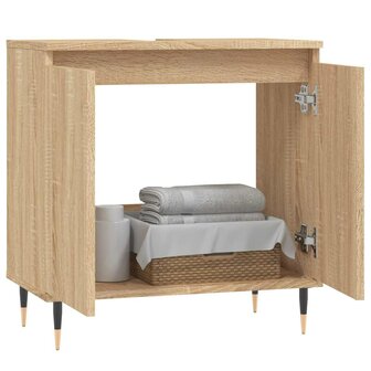 Badkamerkast 58x33x60 cm bewerkt hout sonoma eikenkleurig 3