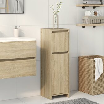 Badkamerkast 30x30x95 cm spaanplaat sonoma eikenkleurig 1