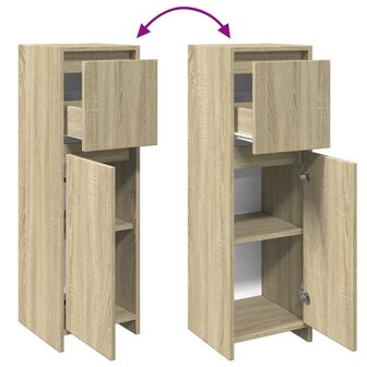 Badkamerkast 30x30x95 cm spaanplaat sonoma eikenkleurig 7