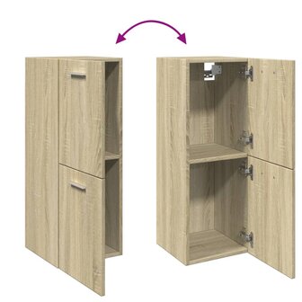 Badkamerkast 30x30x80 cm spaanplaat sonoma eikenkleurig 7