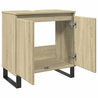 Badkamerkast 58x33x60 cm bewerkt hout sonoma eikenkleurig 7