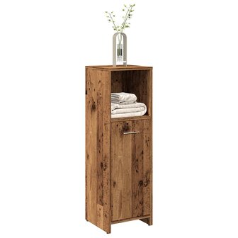 Badkamerkast 30x30x95 cm bewerkt hout oud houtkleurig 1