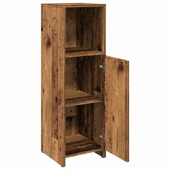 Badkamerkast 30x30x95 cm bewerkt hout oud houtkleurig 7
