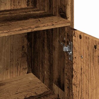 Badkamerkast 30x30x95 cm bewerkt hout oud houtkleurig 8