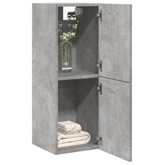 Badkamerwandkast 30x30x80 cm bewerkt hout betongrijs 3