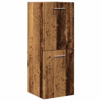 Badkamerwandkast 30x30x80 cm bewerkt hout oud houtkleurig 1